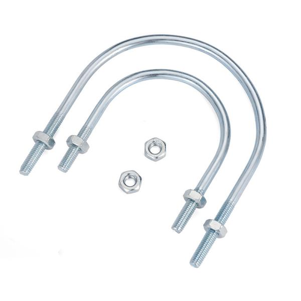 Made in China Blue and White Galvanized U-bolt High Quality and Low-priced U-shaped Bolt Customizable U-shaped Pipe Clamp