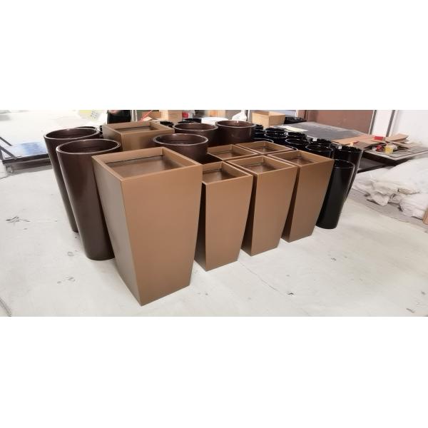 Square Fiberglass Flower Planter Pots For Indoor And Outdoor