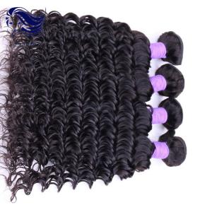 Quality Deep Wave Virgin Peruvian Hair Extensions Double Weft With Grade 7A for sale