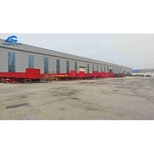 Heavy Duty Flatbed Low Bed Semi Trailer 4 Axles Extra Durability Designed