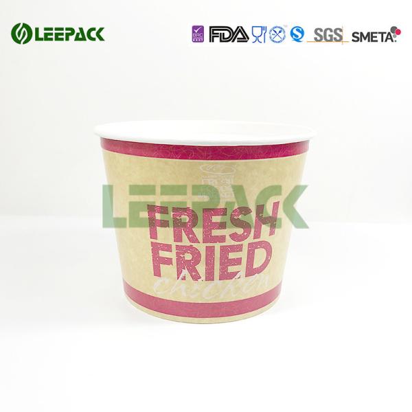 Disposable food grade paper popcorn buckets container for take away food packaging