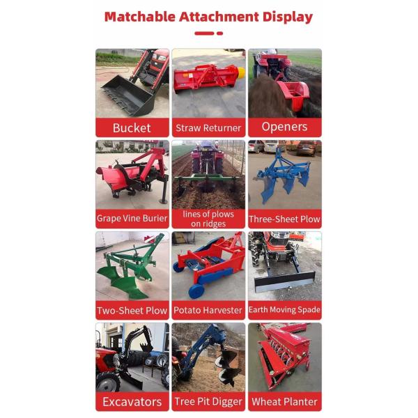 12HP Mini Tractor Small Mini Tractor with Four Wheels and 12HP Cheap Tractor