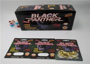 Quality Custom Slide Blister Card Packing VIP Gold 69K Rhino Powder Capsule Packaging Display Box for sale