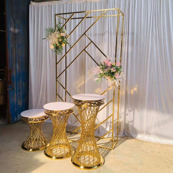 Event Decoration Curtain Backdrop Engagement White Membrane Gold Arch Door Frame 200cm