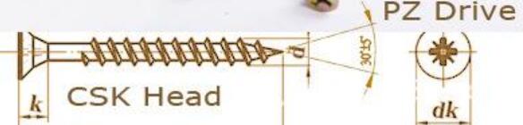 Precision Furniture Wood Screws , Plasterboard Particle Board Screws