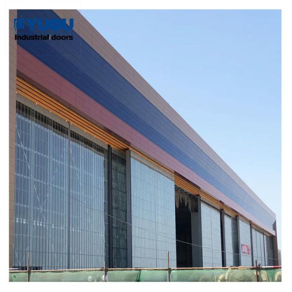 Automatic Sliding Airplane Hanger Doors Steel 23DB Noise Proof Customized