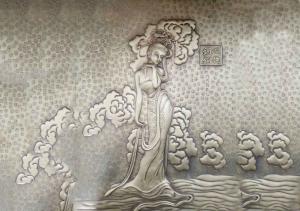 China Fairy Bronze Relief Sculpture Ancient Style Metal Wall Art Corrosion Stability on sale