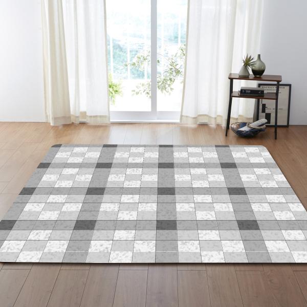 Checkered Modern Living Room Rugs Polyester fiber Square Dining Room Rugs