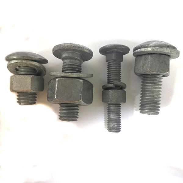 Custom Round Head Bolts Electro Galvanized Guardrail Bolts