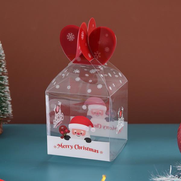 Folding Plastic PVC Cake Box Clear Gift PET Box For Christmas Apple Candy Custom Logo
