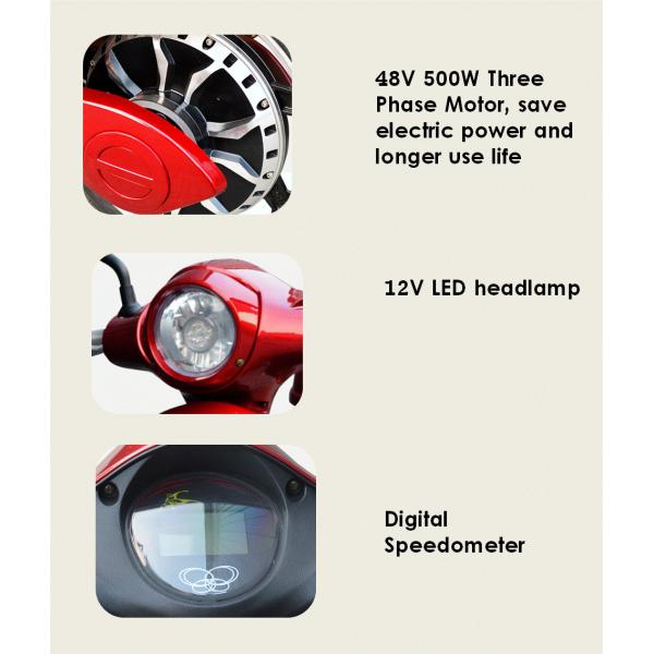 18 Inch Vespa Style Electric Bike Scooter 35km/h 48V 500W Motor