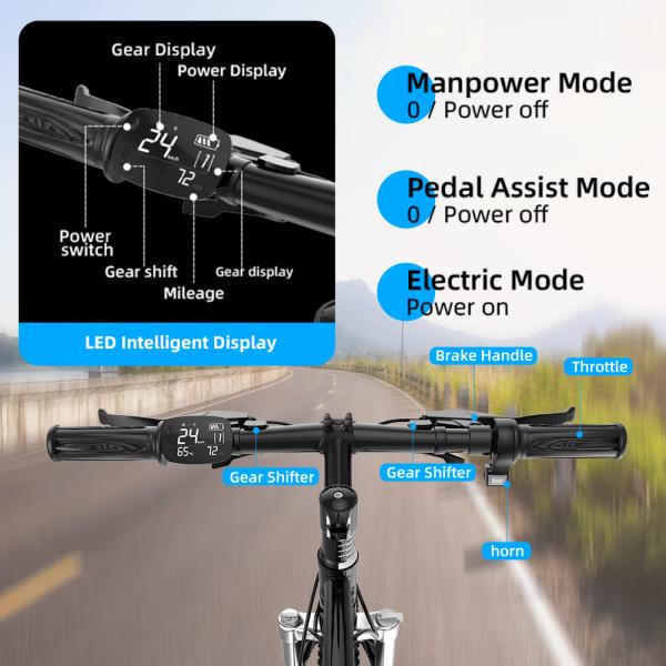 ODM Lightweight Electric Hybrid Bike 25-32km/H With KENDA Tire
