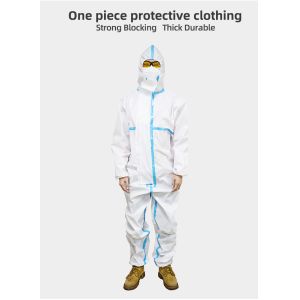 Quality Breathable Disposable Medical Gowns Siamese Safety Suit Anti Virus Protective for sale