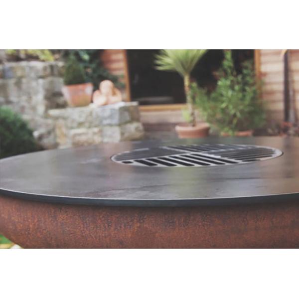 Corten Steel Outdoor Cooking Grills 100cm Corten Steel Fire Pit For Barbecue