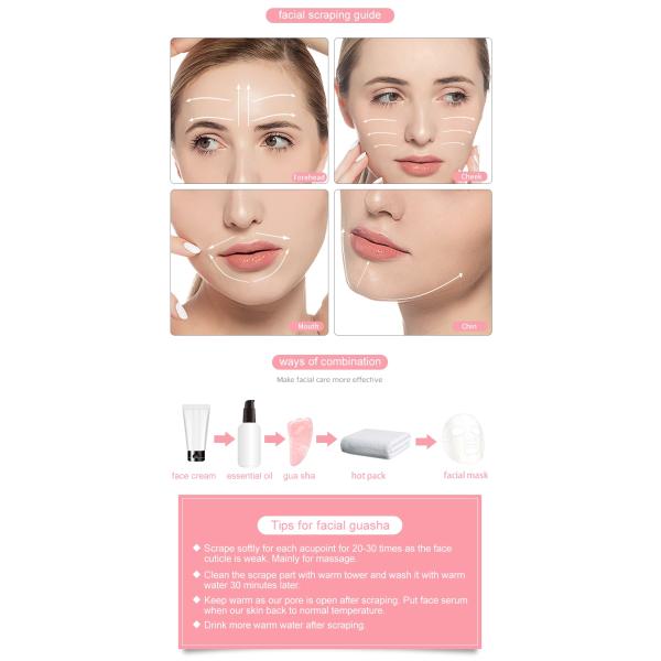 10.7CM Medicine Health Care Jade Gua Sha Stone Face Massage Scraper For Neck