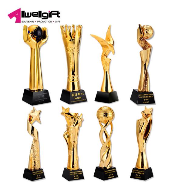 Angel Gold Plated Black Crystal Trophy Horse Shaped For Souvenir