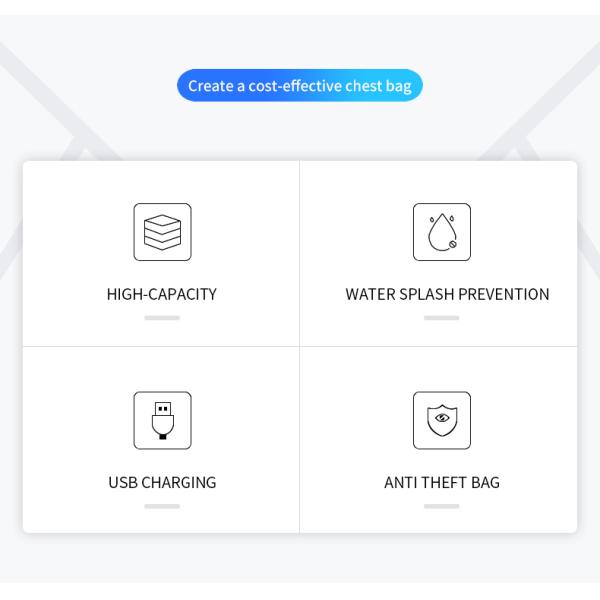 Factory Wholesale new design travel shoulder bag korean crossbody custom chest men sling bag