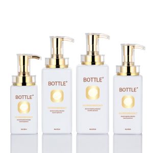 Quality Frosted Airless Lotion Pump Bottles , Gold Lid Cosmetic Pump Dispenser for sale
