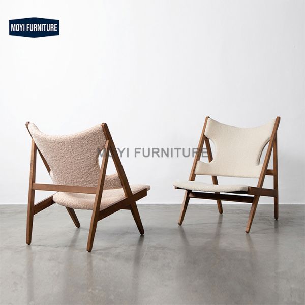 Living Room Chair Plush Wool Upholstered Accent Chair Comfortable Modern Seating for Lounge Bedrooms