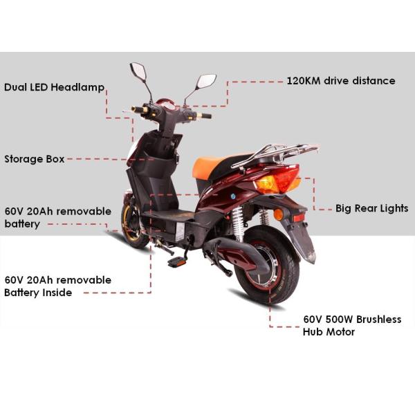 Adults Pedal Assisted Scooter 60V 40Ah Removable Battery 120km Long Travel Distance