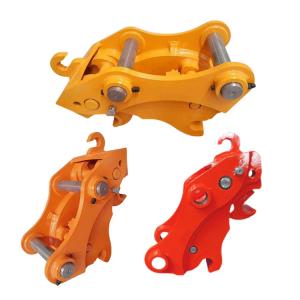 Quality Yellow Mini Excavator Quick Coupler , Digger Bucket Quick Release With Pin for sale