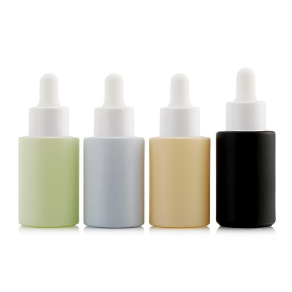 1OZ Frosted Glass Dropper Bottles For Cosmetic Packaging