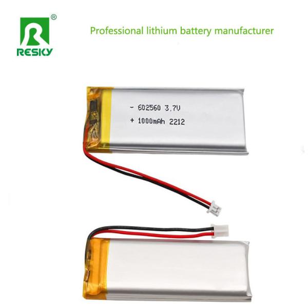 Lithium Ion Polymer Battery 602560 3.7v 4.2v 1000mAh 3.7wh Rechargeable Lithium Ion Batteries