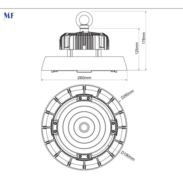 150W Commercial LED High Bay Lighting Waterproof