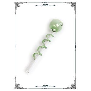 Quality Borosilicate Glass Light Green Oil Burner Smoking Bong Bobbin for sale