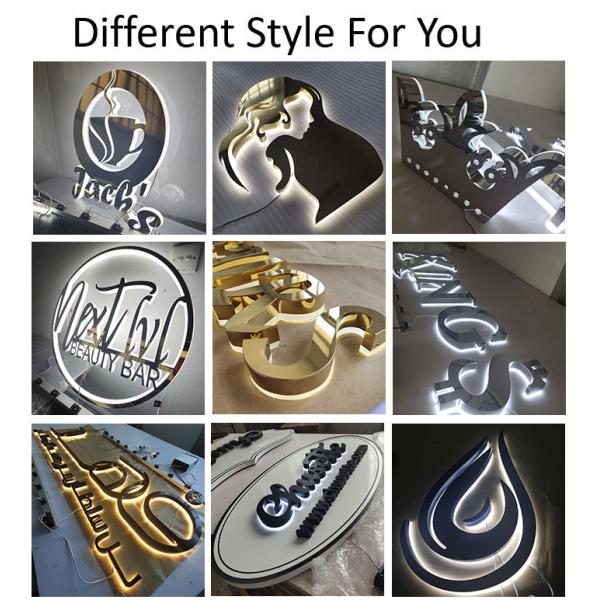 Storefront Backlit Channel Letter Sign Light Enseigne Lumineuse Led Luminoso Letras 3D Steel Led Letters