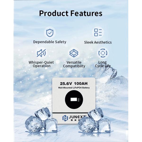 24V 25.6V LiFePO4 Wall Mounted Battery 100Ah Home Solar Energy Storage Battery System