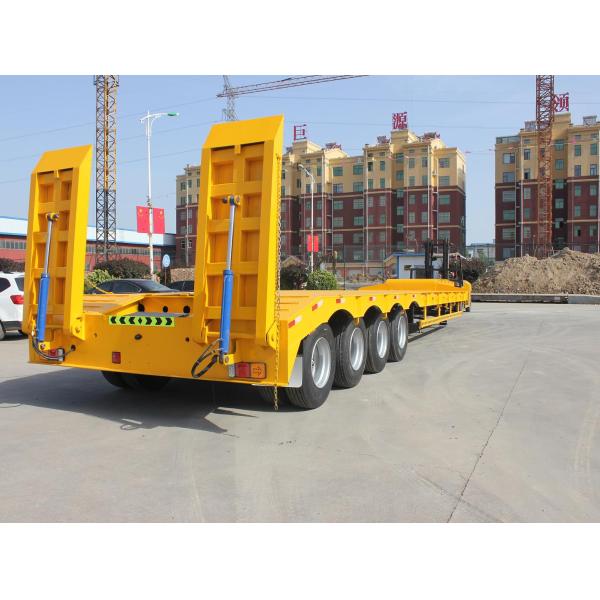 Hydraulic Ladder 4 Axle Lowboy Trailer with 80 Ton 100 Ton Capacity and Durable Design