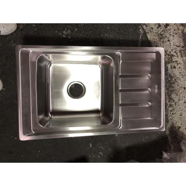 Kitchen Sink With Drainboard Square Drain Hole