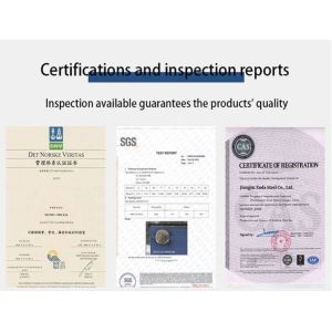 Velander Steel Co., Limited Certifications