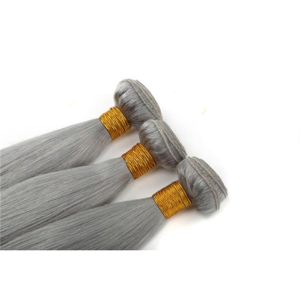 8-24 Inches Stock hot selling grey color hair weft 100% brazilian virgin human hair
