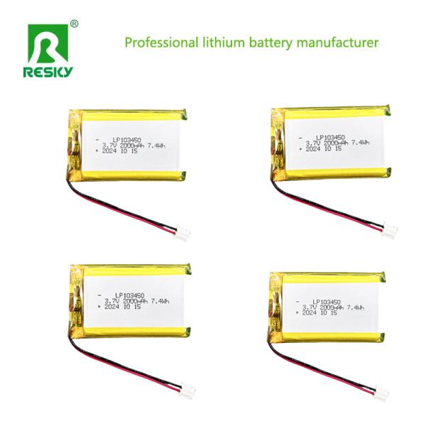 103450 Lithium Polymer Battery Pack 3.7V 7.4V 2000mAh Rechargeable Lipo Batteries