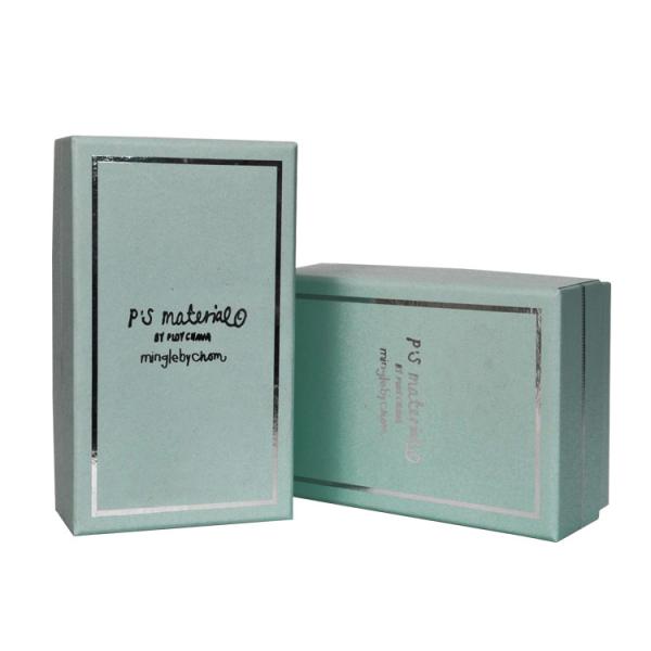 Custom silver stamping logo rigid carboard small gift package boxes