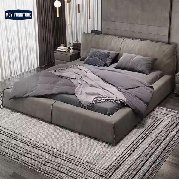 Soft Bed Modern Luxury Full Size Double Upholstered Bed Bedroom Furniture Set with Comfortable Upholstered Headboard