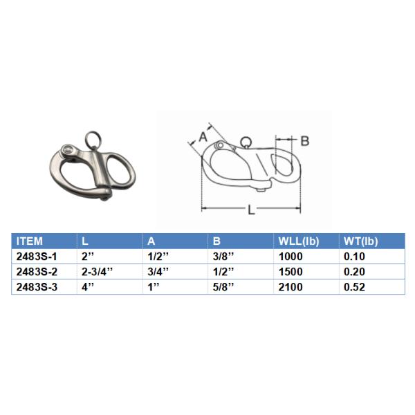 SS Heavy Duty Fixed Eye Snap Shackle With Secure Locking System