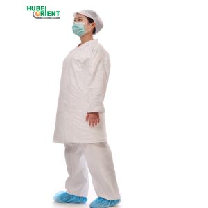 Latex Free Tyvek Disposable Lab Coats With Korean Collar