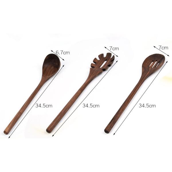 Black Walnut Kitchen Utensil 6 Pcs Home Solid Wood Spatula Spoon Cooking Set