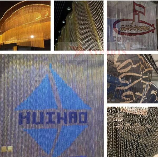 Gold Color Aluminium Chain Fly Curtain Used As Room And Space Divider