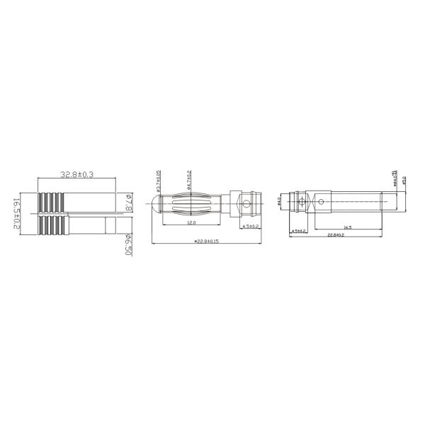 Aircraft Lithium Battery Banana Plug Socket , 4.0mm Double Banana Connector