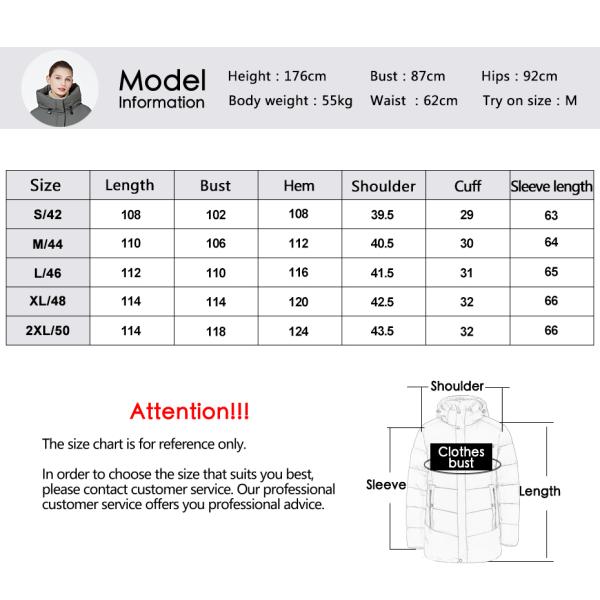 Gray-Green/Black/Light Brown Woman Winter Coat Long Down Jacket for Practicality and Warmth