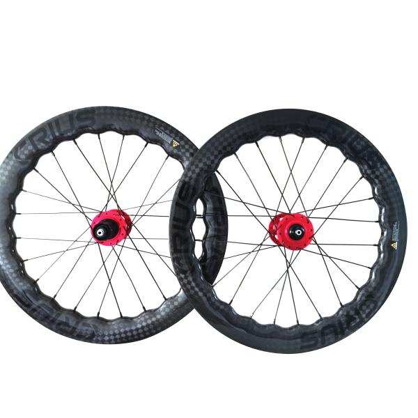 24-30h 20 Inch 451 Carbon Wheelset Foldable Bicycle Wheelset Clincher Disc Brake Carbon Folding Bike Wheels