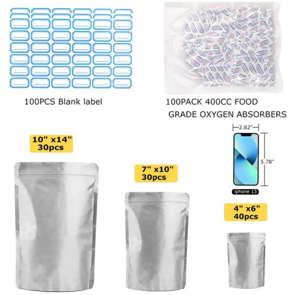 Heat Resistant 7.4 Mil Aluminum Foil Mylar Bags Airtight Fresh Save Vacuum Sealing