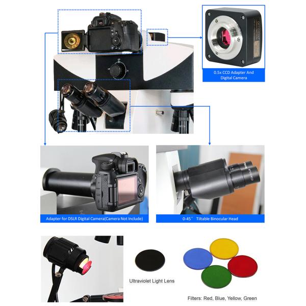 Motorized Digital Forensic Comparison Microscope with High Resolution CCD Camera and LED Illumination for Laboratory Research