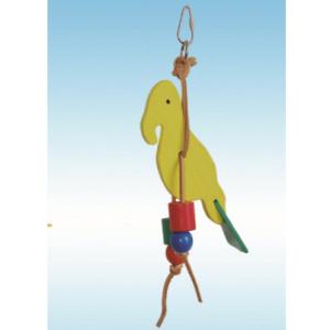 China natural wooden bird toys 8 inches duck shape slice and beads for conures on sale