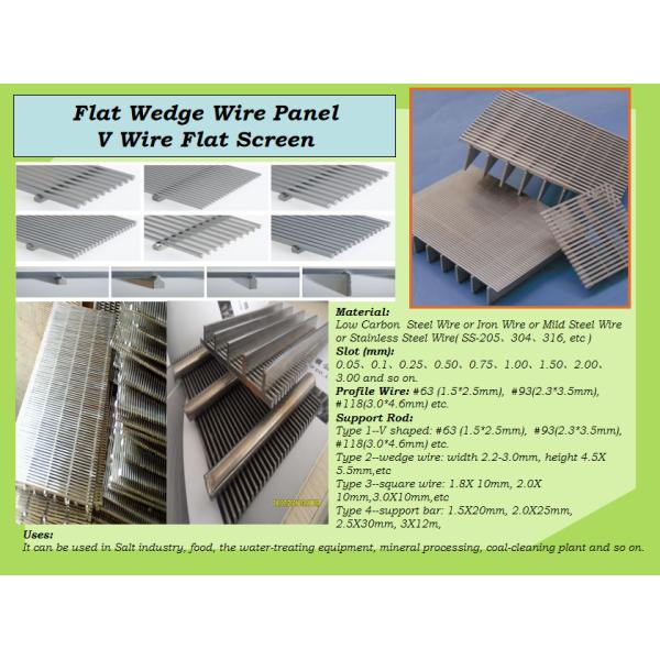 Flow Rate 100mesh Industrial Filter Plate Johnson V Wire Screen Panel For Coal