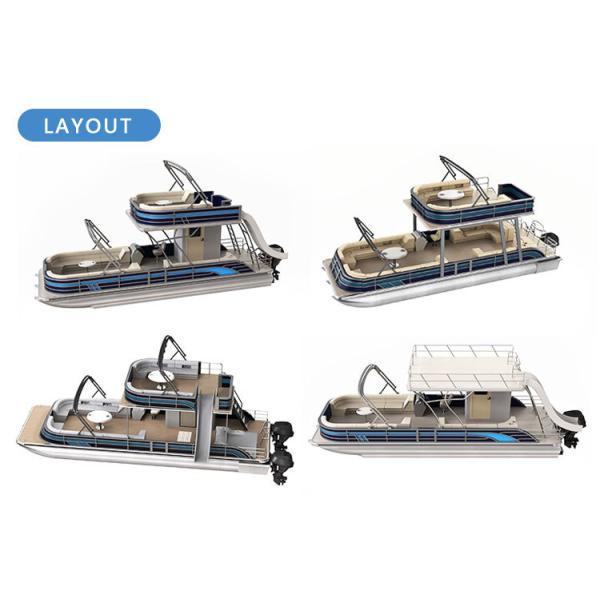 High Capacity Double Decker Pontoon Boat 9.2m Length Aluminum Hull Material